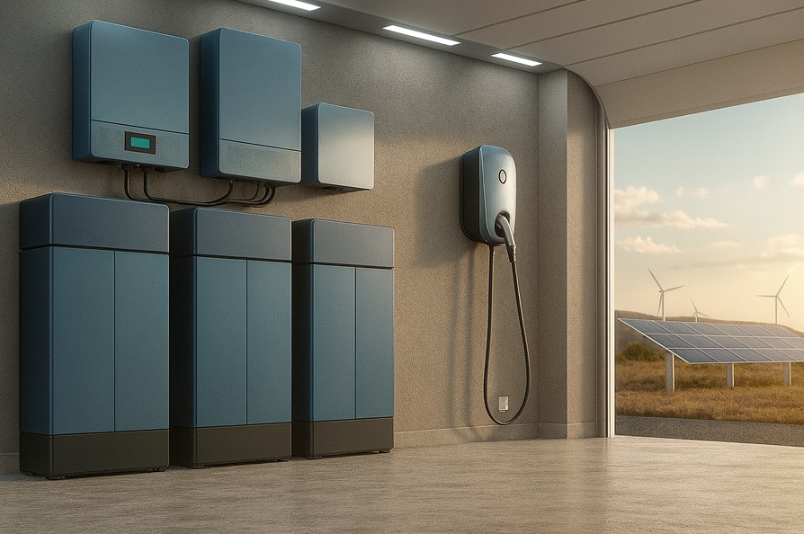 Sistema de Energia Solar Híbrido (com Bateria)